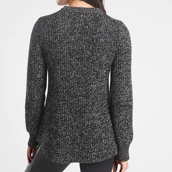 NWT Athleta Sierra Crew Wool Blend Sweater in Black Marl | Women’s Medium - Picture 5 of 7